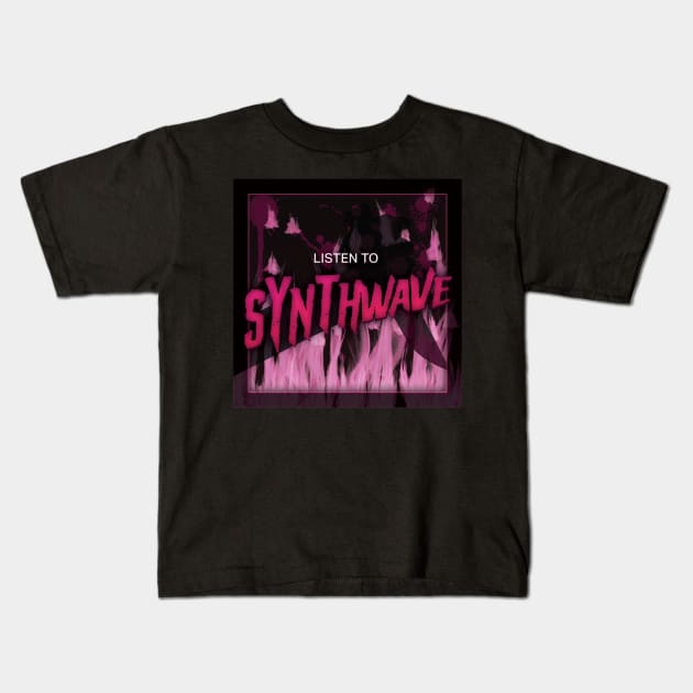 Listen to Synthwave - Neon Slasher Kids T-Shirt by patrickkingart